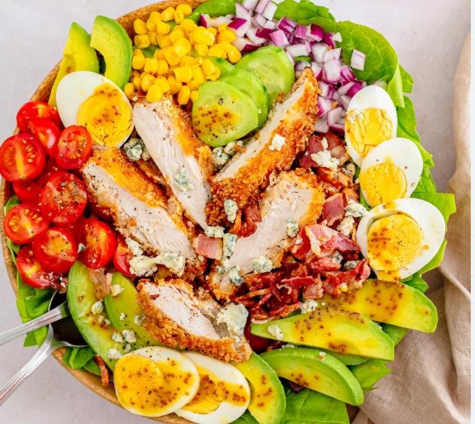 Grilled on fried  Chicken salad